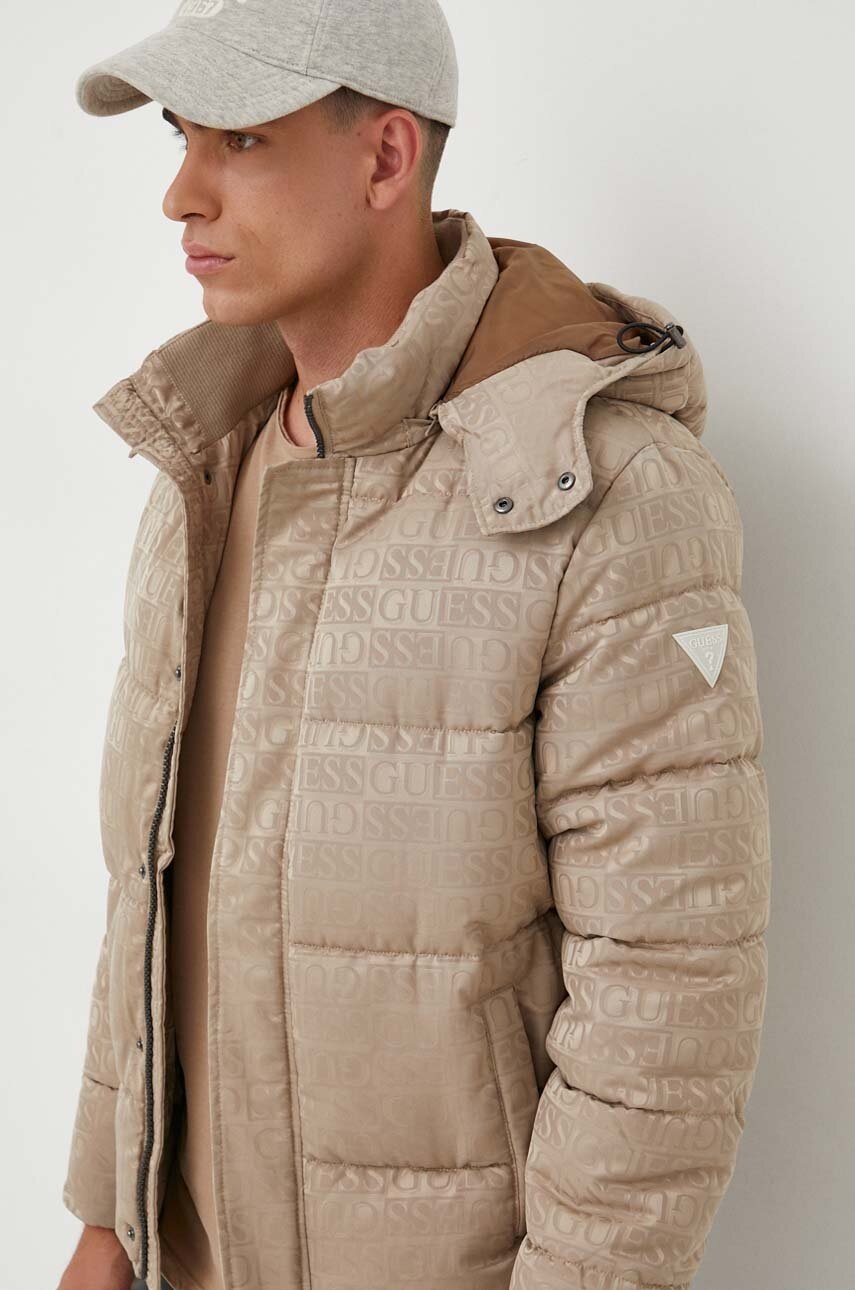 

Куртка Guess мужская цвет бежевый зимняя