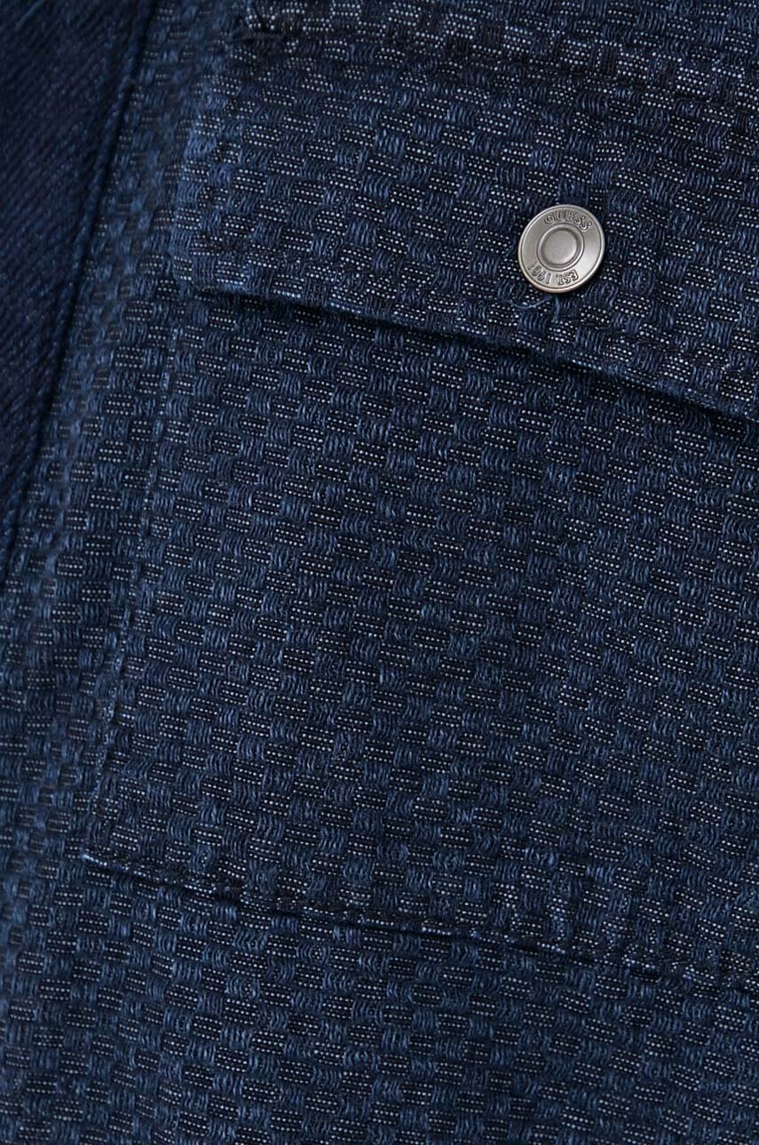 Πουκάμισο Guess χρώμα: ναυτικό μπλε φωτογραφία