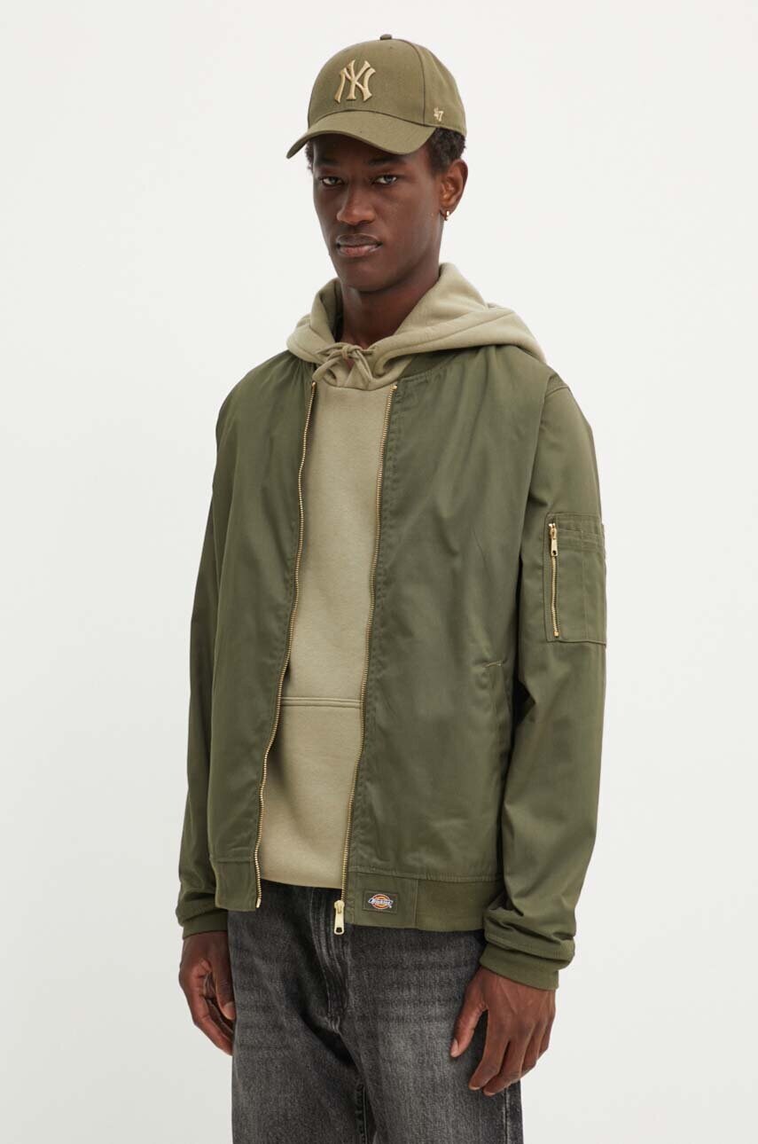 Dickies geaca bomber barbati, culoarea verde, de tranzitie