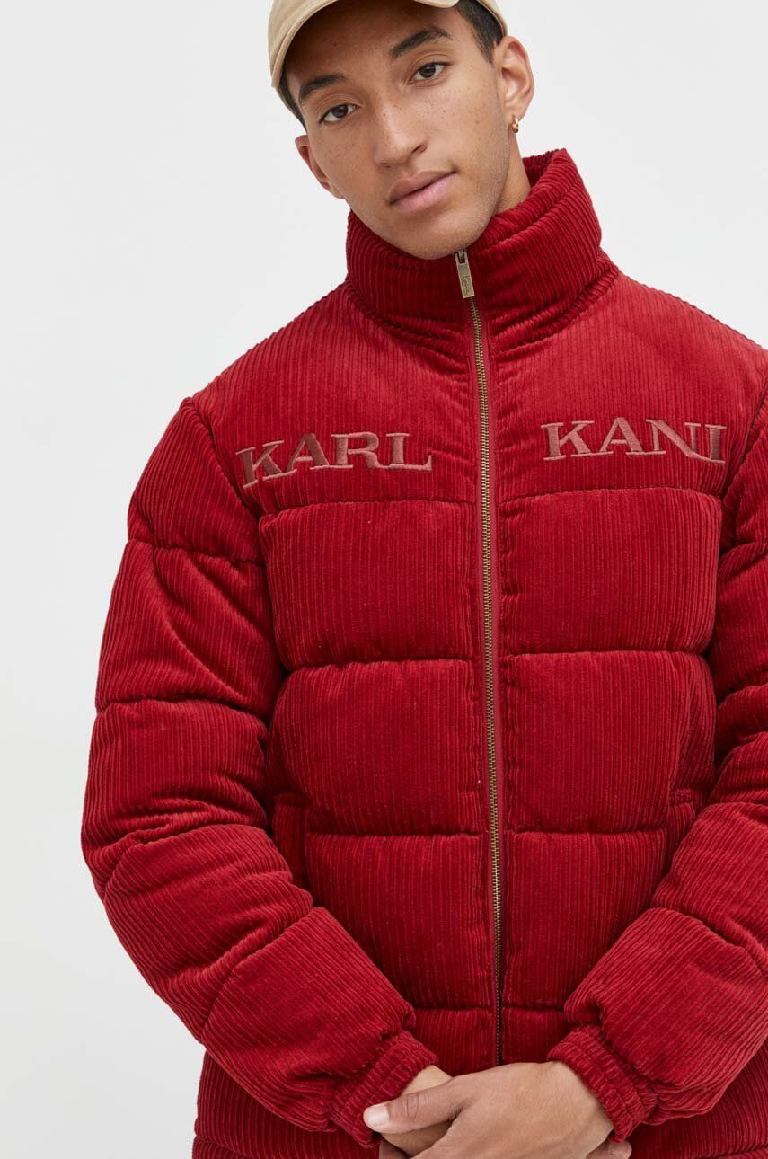 Karl Kani geaca din velur culoarea rosu, de iarna