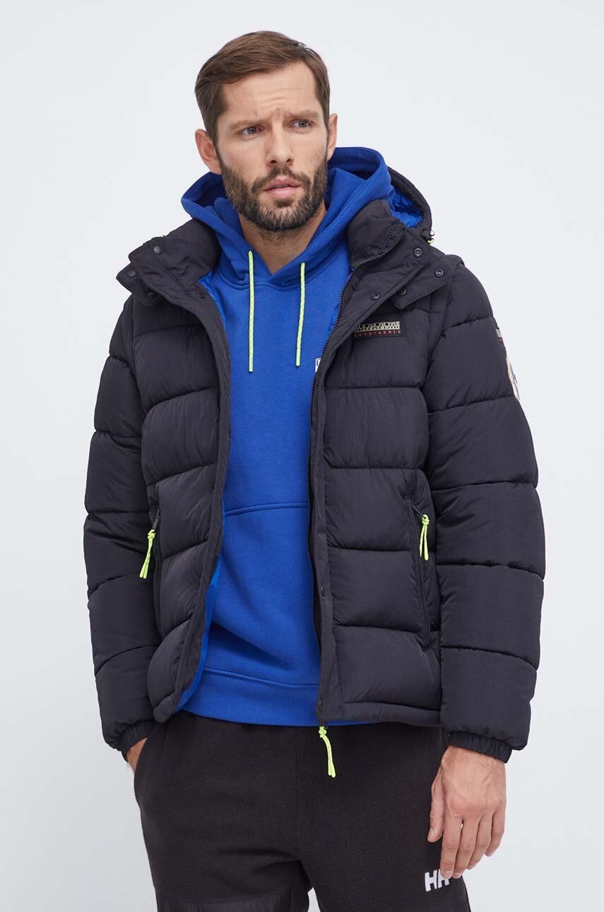 

Куртка Napapijri чоловіча колір чорний зимова oversize