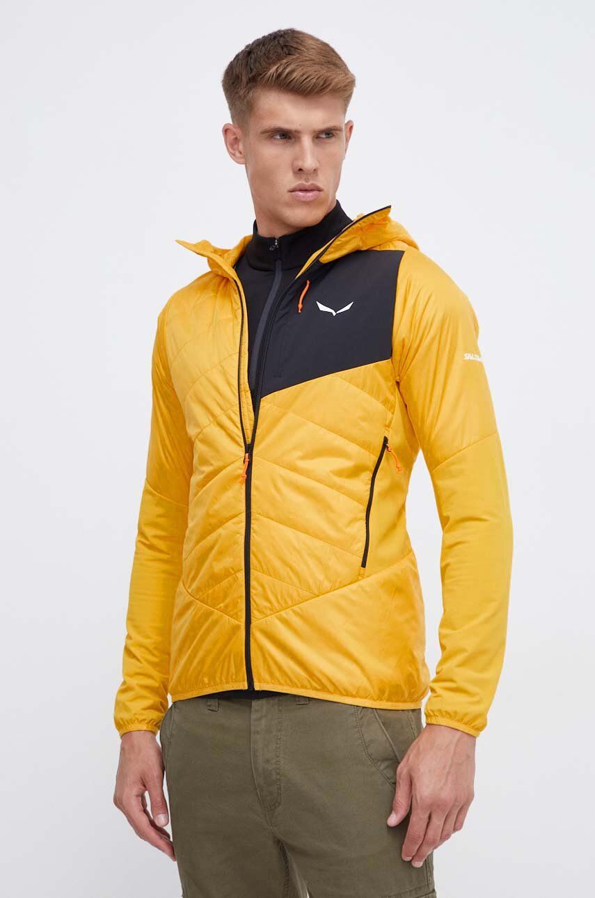 Salewa geaca sport Ortles Hybrid culoarea galben - Shoppu.ro