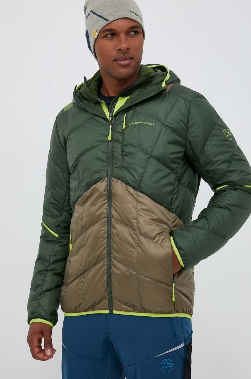 Péřová sportovní bunda LA Sportiva Pinnacle zelená barva - zelená -  Hlavní materiál: 100 % Rec