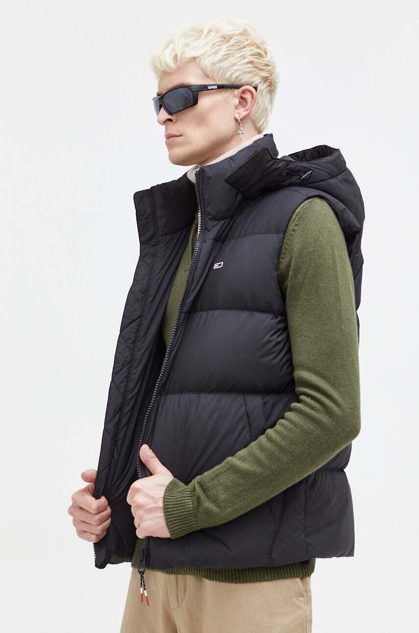 

Пухова безрукавка Tommy Jeans чоловічий колір чорний зимовий
