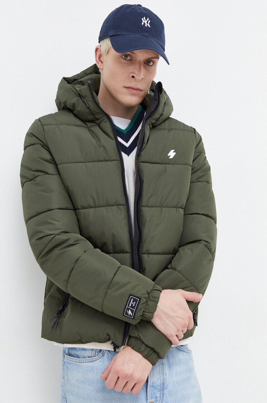 

Куртка Superdry чоловіча колір зелений зимова