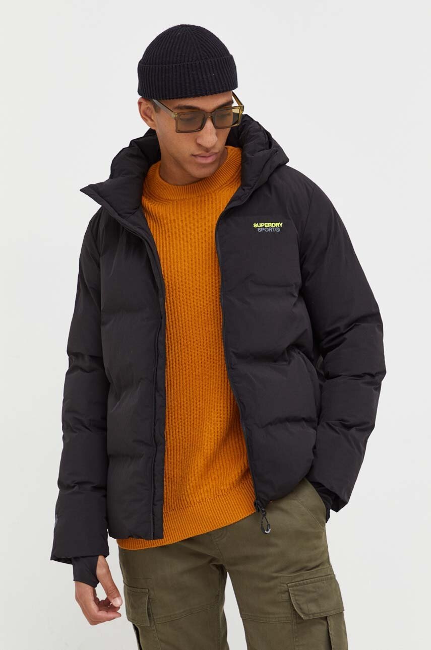 

Яке Superdry в черно зимен модел, Черен