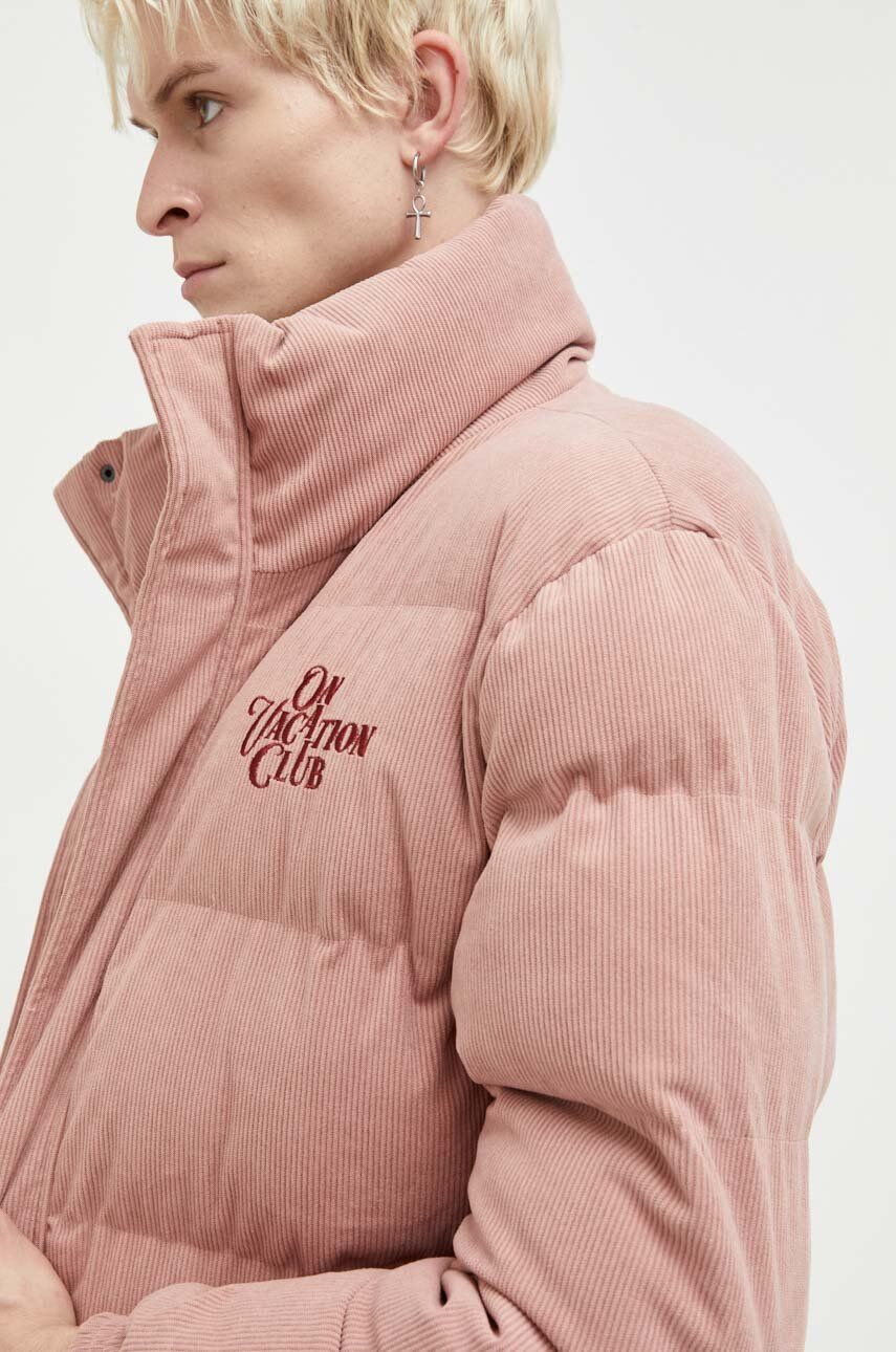 Levně Manšestrová bunda On Vacation růžová barva, zimní