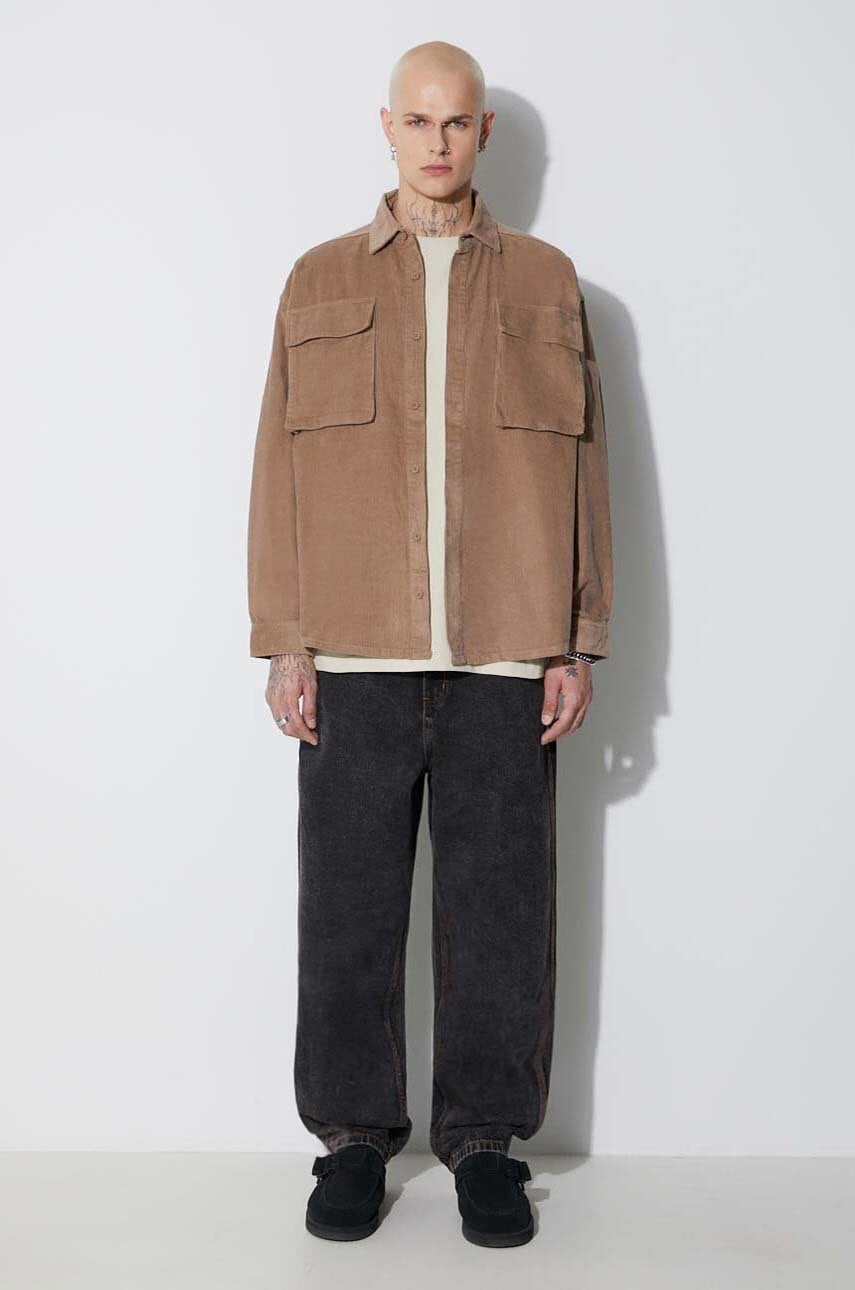 Taikan geacă Shirt Jacket Corduroy bărbați, culoarea maro, cu guler clasic, regular TK0002.DNECRD Taikan geacă Shirt Jacket Corduroy bărbați, culoarea maro, cu guler clasic, regular TK0002.DNECRD