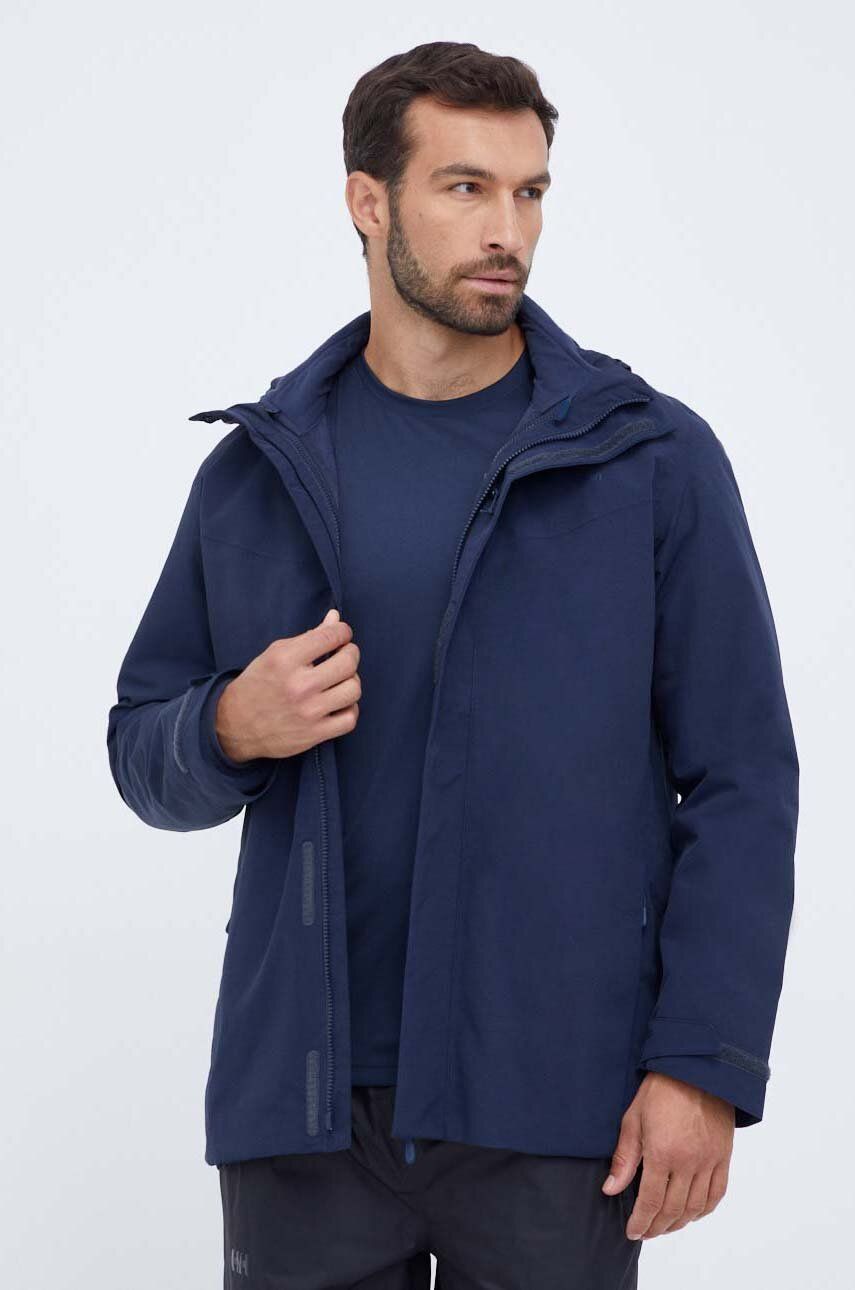 Outdoorová bunda Jack Wolfskin Altenberg 3in1 tmavomodrá barva - námořnická modř - Podšívka: 100 % P