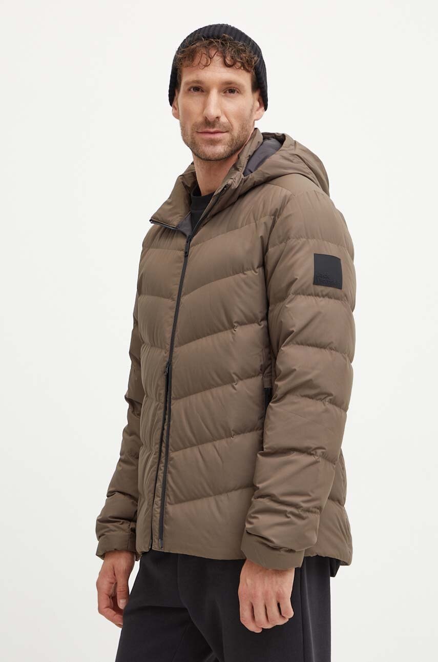 Jack Wolfskin geaca de puf Colonius barbati, culoarea gri, de iarna, 1207431