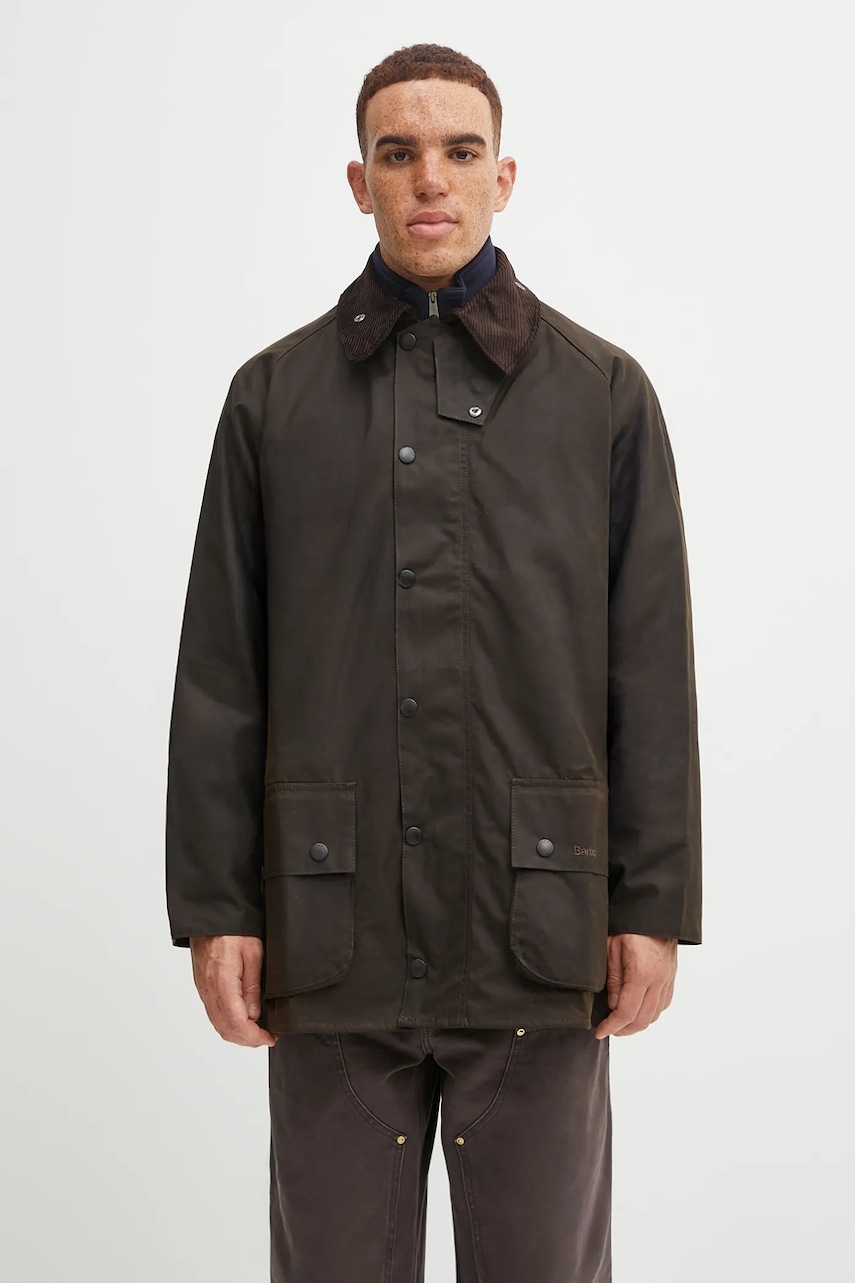 Barbour kurtka bawełniana Beaufort Wax Jacket kolor zielony przejściowa MWX0002