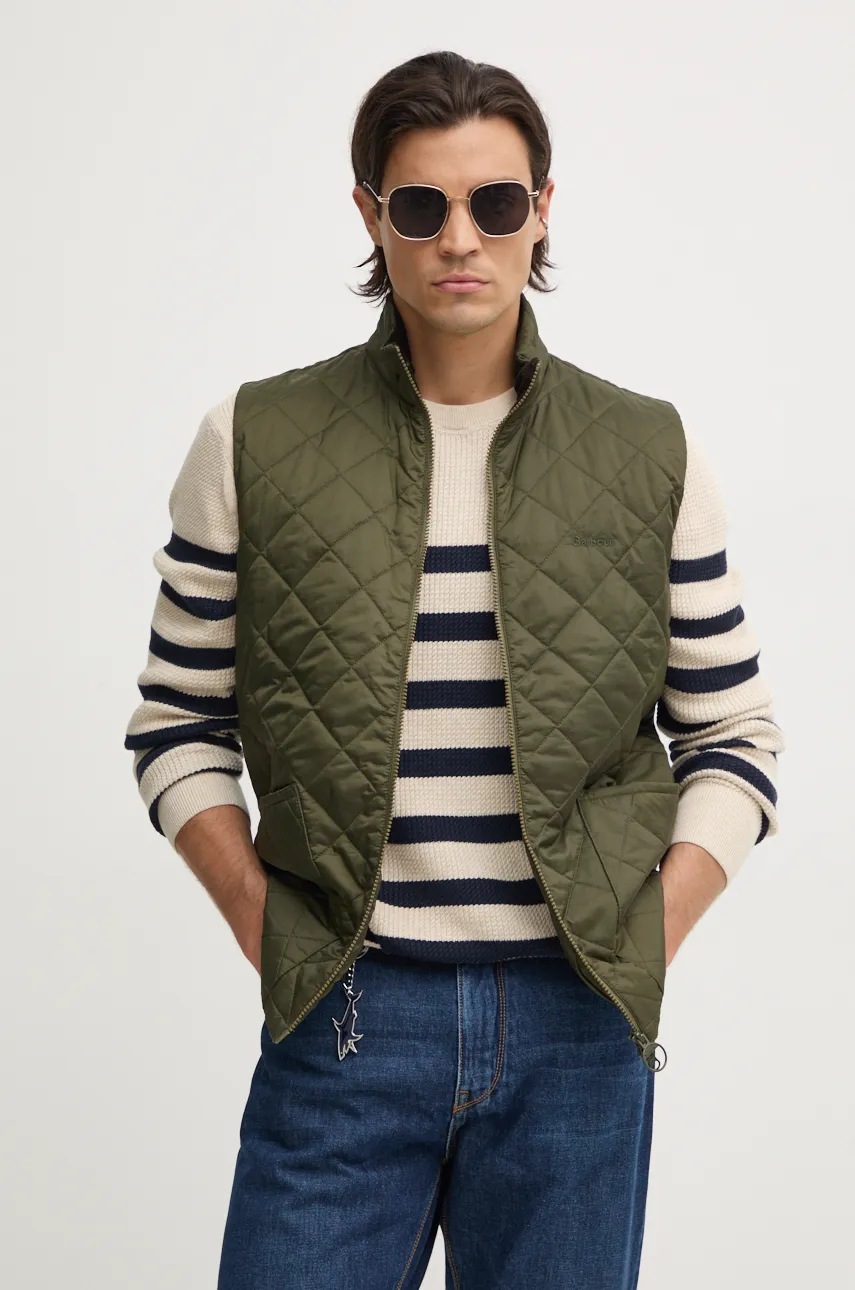 Barbour vesta barbati, culoarea verde, de tranzitie