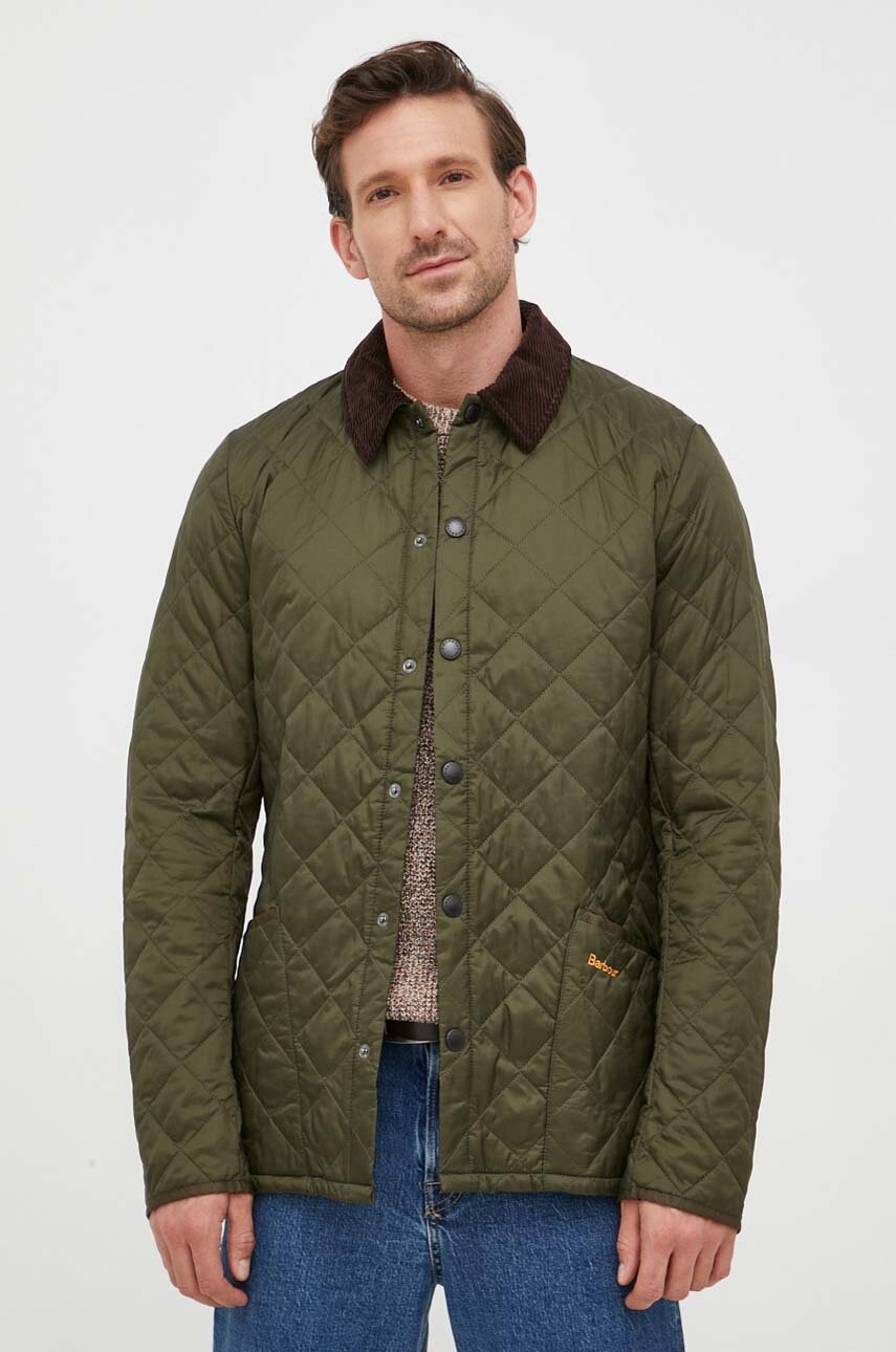 

Куртка Barbour чоловіча колір зелений перехідна