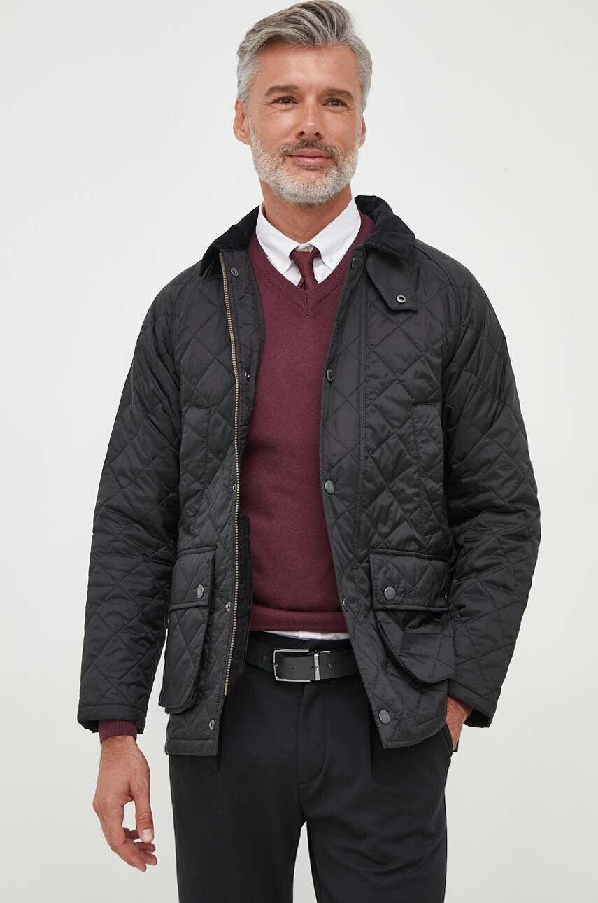 Barbour geaca Ashby Quilt barbati, culoarea negru, de tranzitie, MQU1638