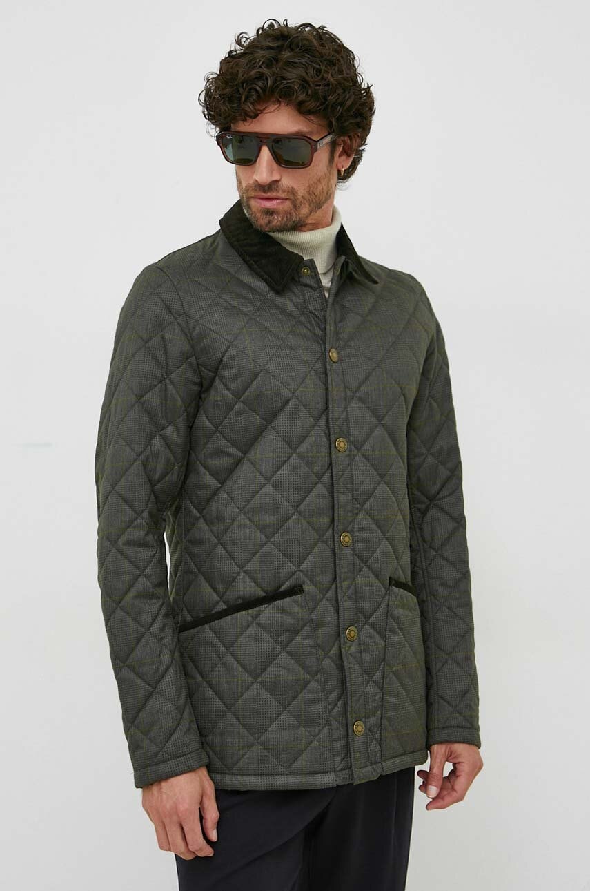 Barbour geaca barbati, culoarea verde, de tranzitie Barbour geaca barbati, culoarea verde, de tranzitie