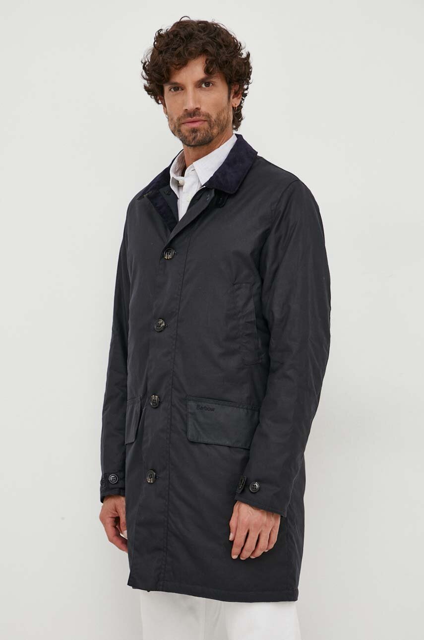 

Хлопковая куртка Barbour цвет синий переходная