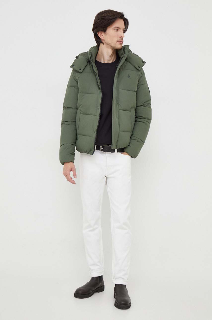 Calvin Klein Jeans kurtka męska kolor zielony zimowa