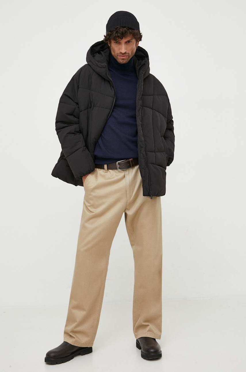 Levně Bunda Calvin Klein Jeans pánská, černá barva, zimní