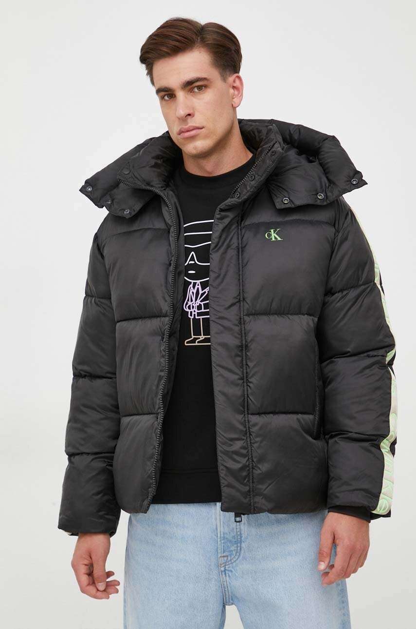 

Яке Calvin Klein Jeans в черно зимен модел, Черен