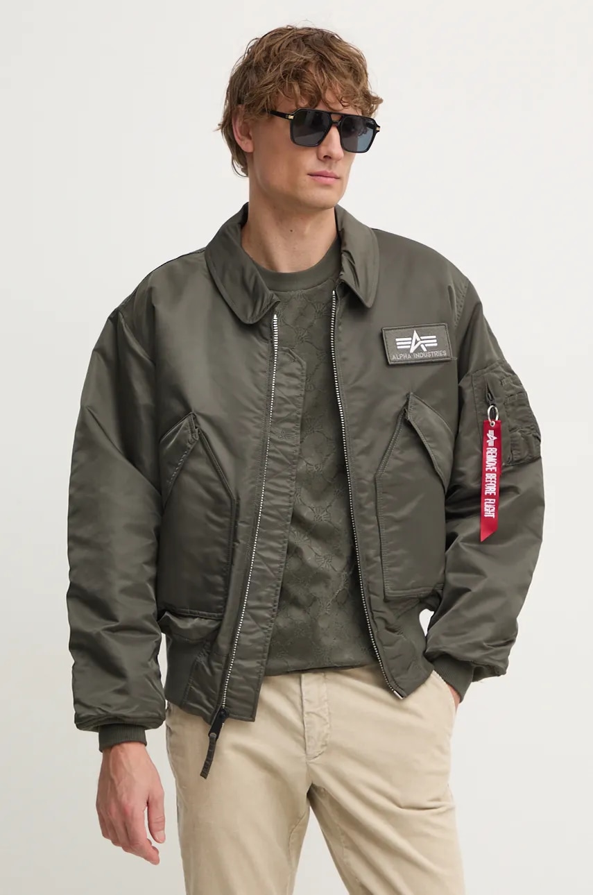 Alpha Industries geaca barbati, culoarea gri, de iarna