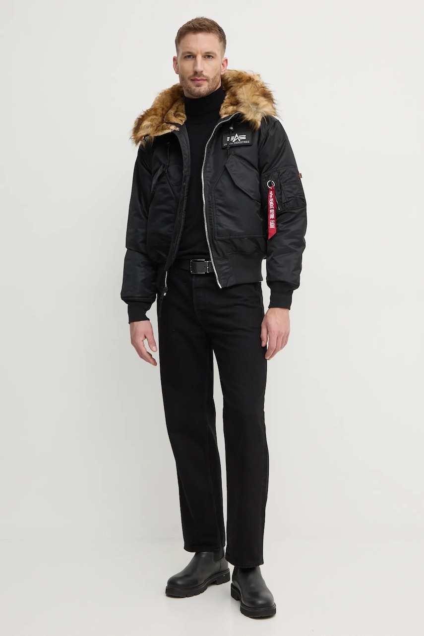 Куртка Alpha Industries 45P Hooded Custom мужская цвет чёрный зимняя 113145.285 Куртка Alpha Industries 45P Hooded Custom мужская цвет чёрный зимняя 113145.285