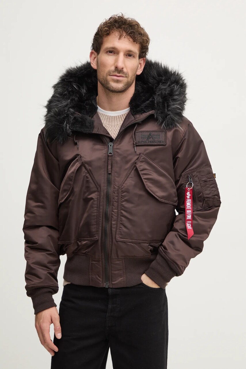 Alpha Industries geaca barbati, culoarea maro, de iarna