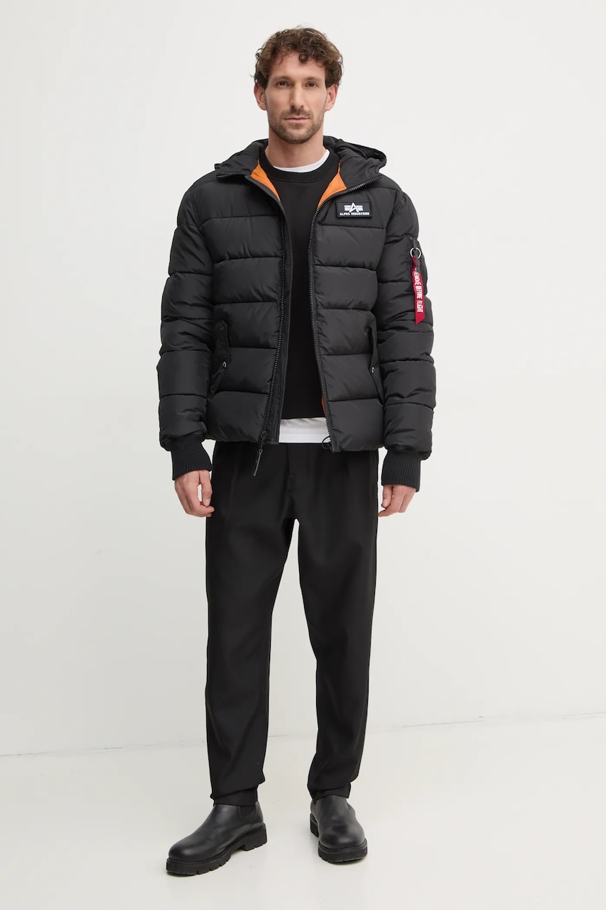 Куртка Alpha Industries Hooded Puffer Alpha FD мужская цвет чёрный зимняя 118113.03 Куртка Alpha Industries Hooded Puffer Alpha FD мужская цвет чёрный зимняя 118113.03