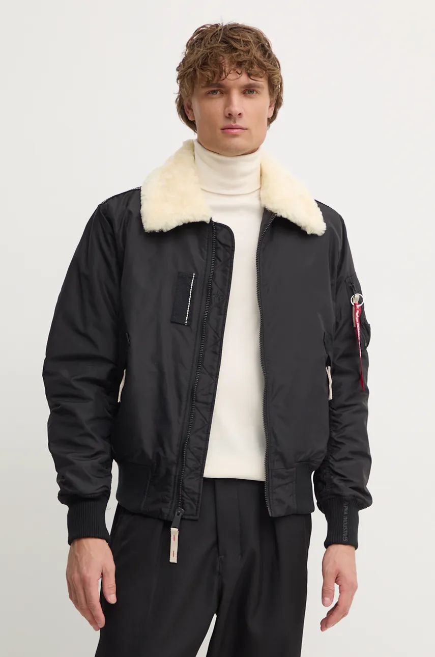 Alpha Industries geaca bomber barbati, culoarea negru, de iarna