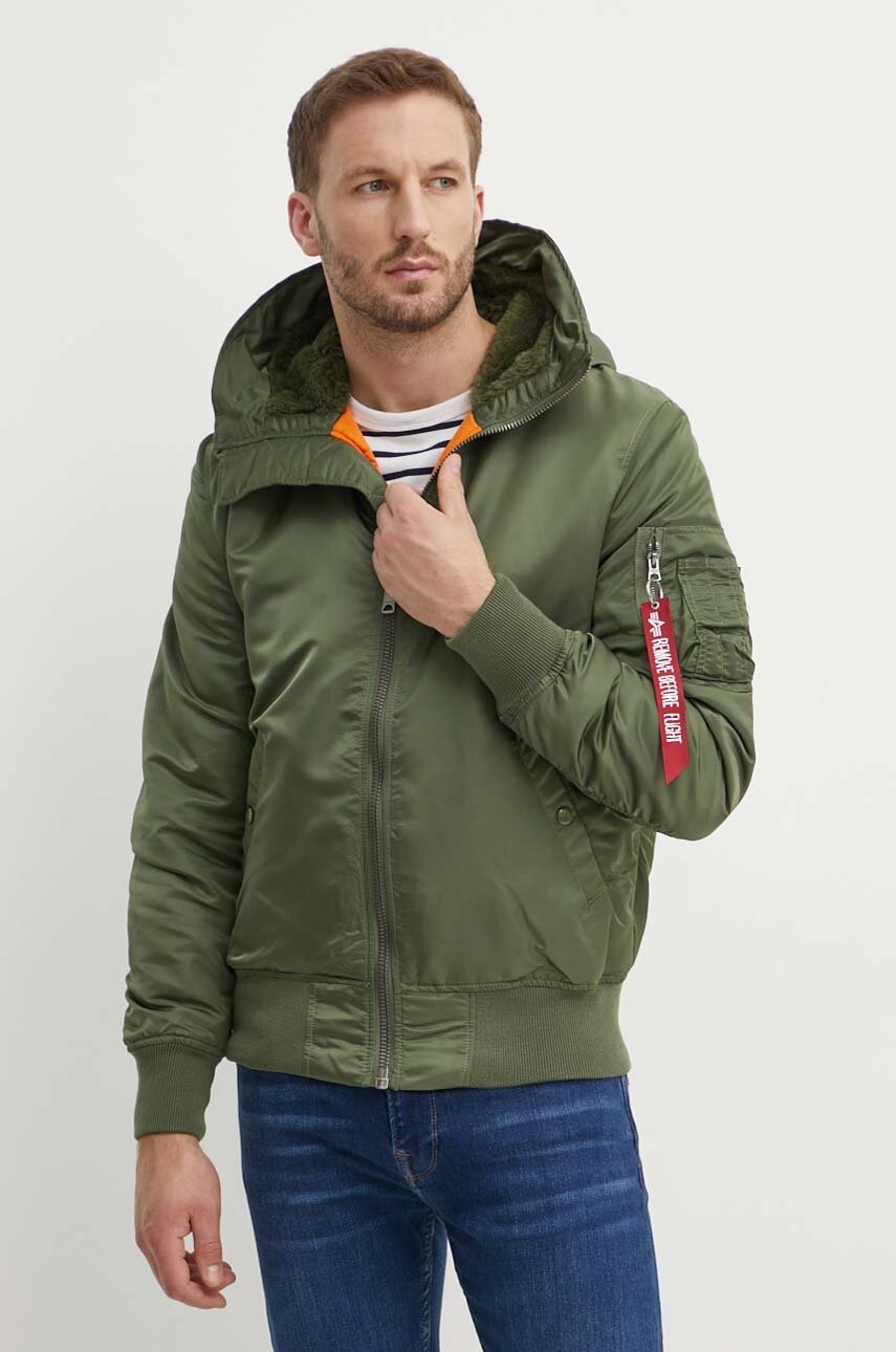 Levně Bunda Alpha Industries MA-1 pánská, zelená barva, zimní, 158104.01