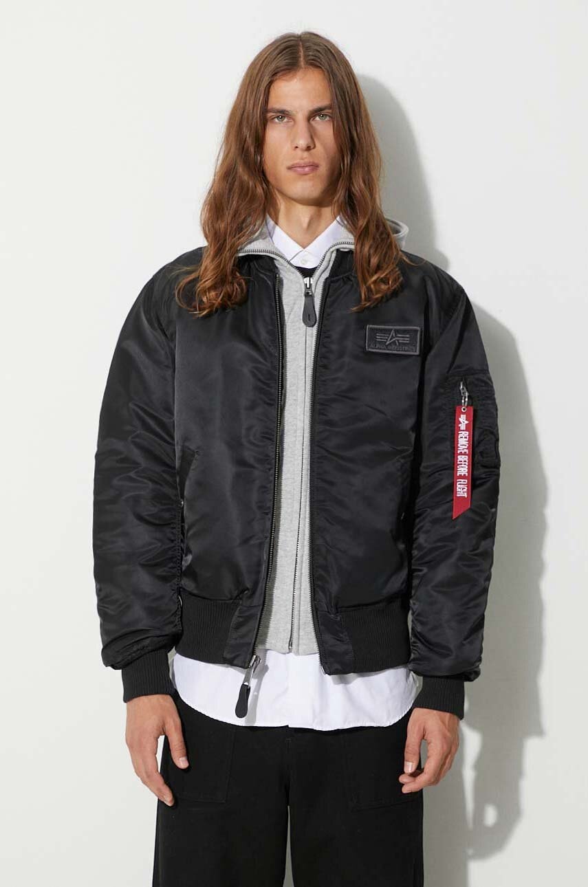 Alpha Industries geacă bomber MA-1 D-Tec bărbați, culoarea negru, de tranziție 183110.03