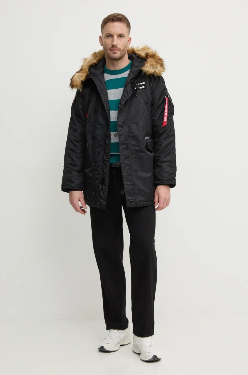Парка Alpha Industries N3B Airborne мужская цвет чёрный зимняя 188141.03 Парка Alpha Industries N3B Airborne мужская цвет чёрный зимняя 188141.03