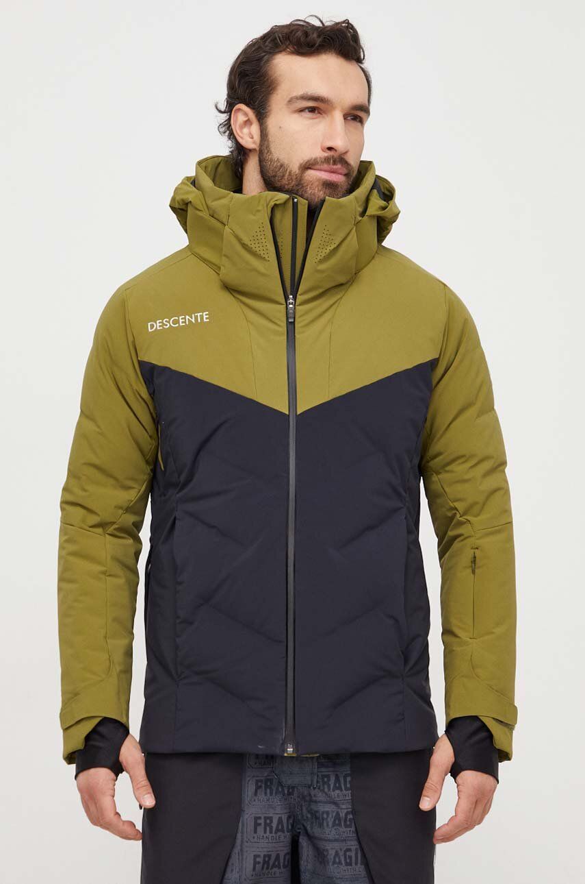 Péřová lyžařská bunda Descente CSX zelená barva - zelená - Hlavní materiál: 81 % Polyamid