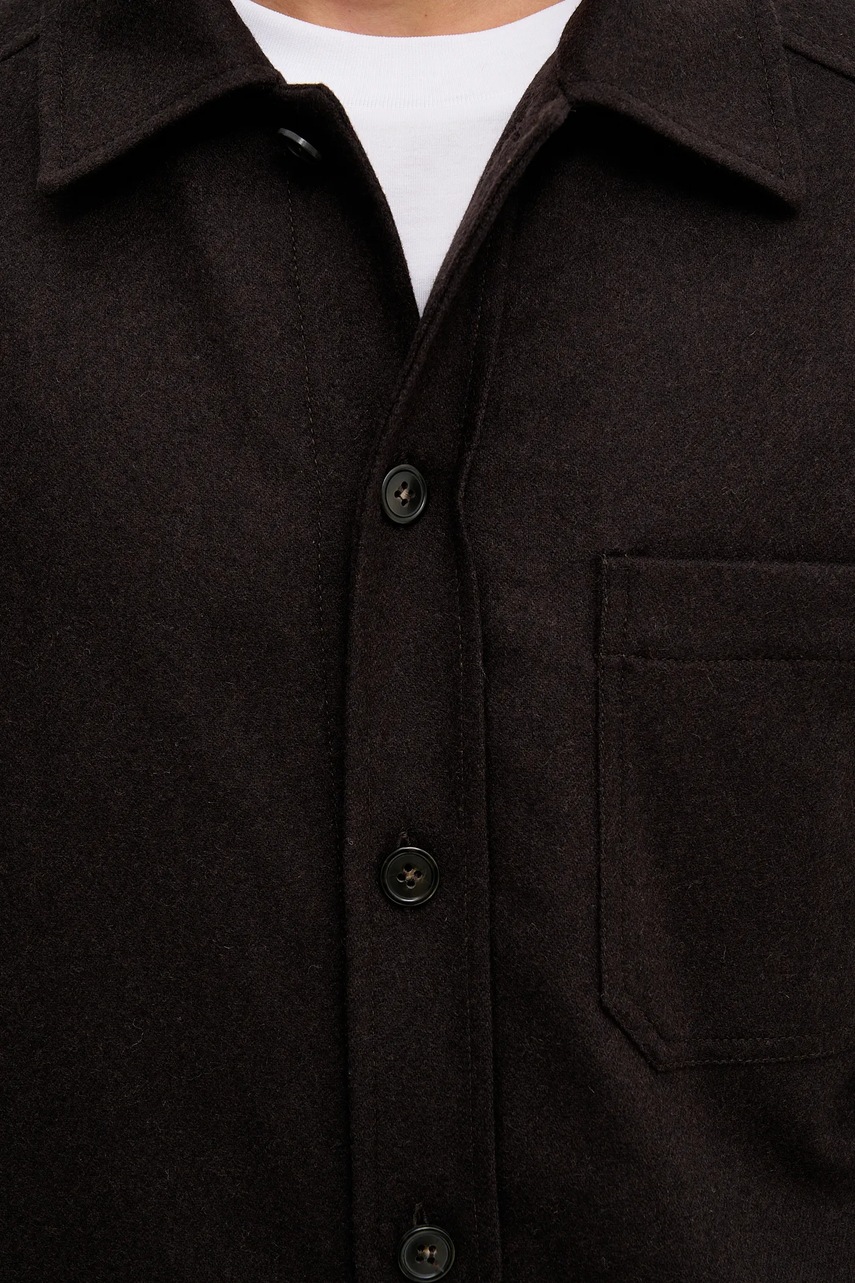 Μάλλινο μπουφάν A.P.C. χρώμα: καφέ φωτογραφία