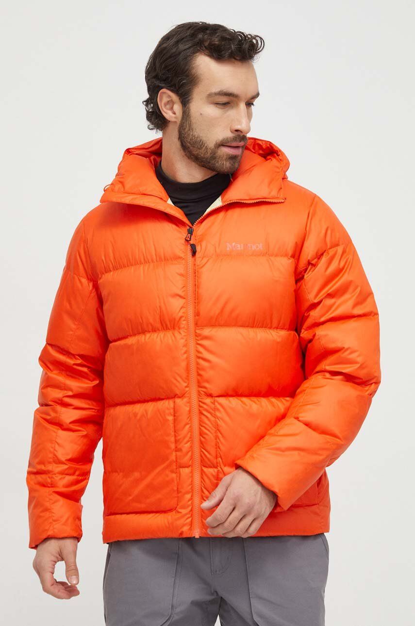 Péřová sportovní bunda Marmot Guides oranžová barva
