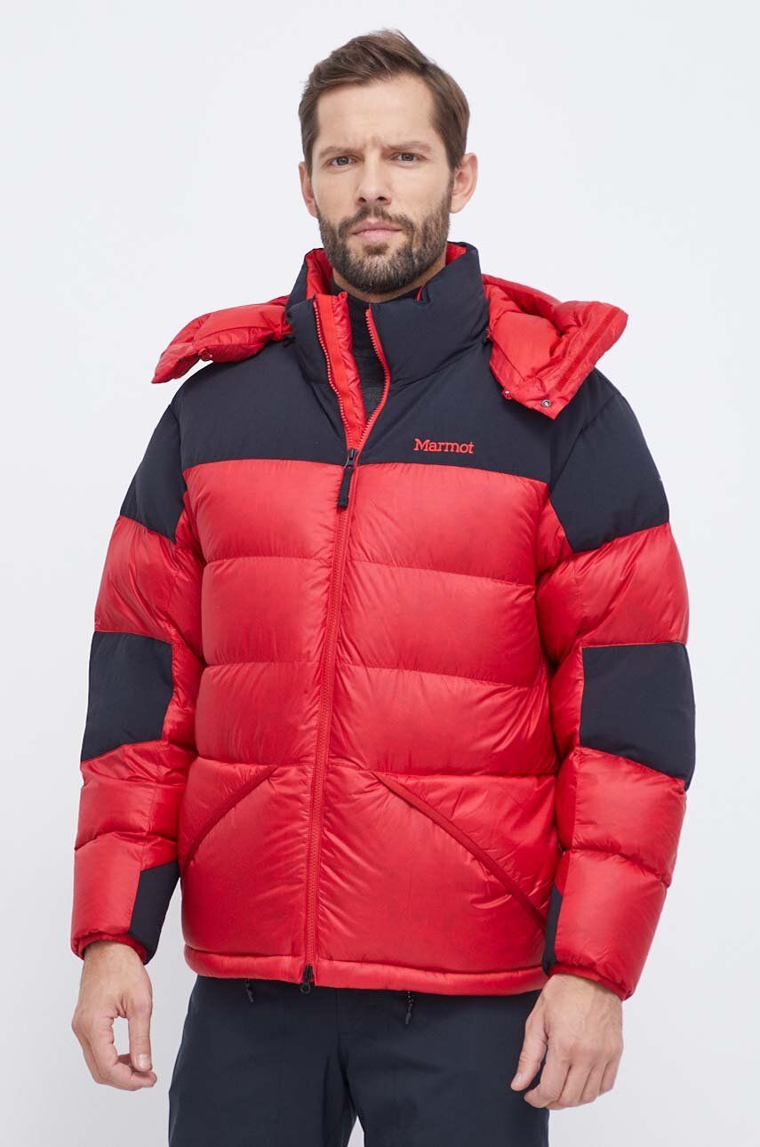 Péřová sportovní bunda Marmot Plasma červená barva - červená - Hlavní materiál: 100 % Recyklovaný ny