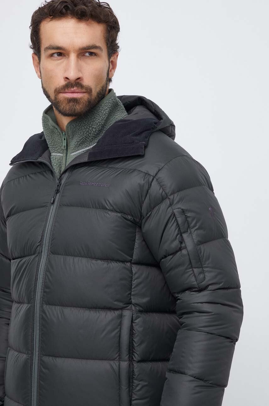 Μπουφάν με επένδυση από πούπουλα Peak Performance ανδρικό, χρώμα: πράσινο φωτογραφία