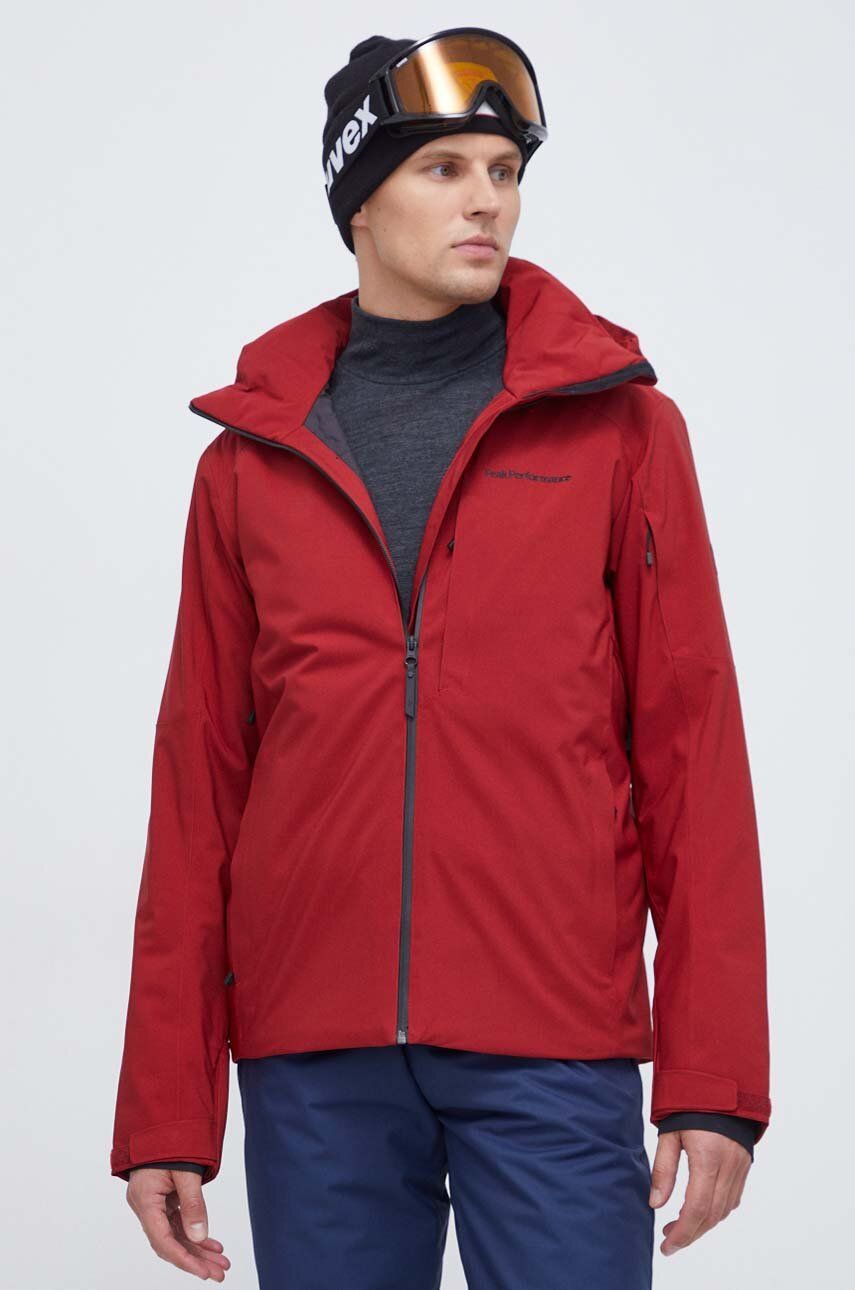 Lyžařská bunda Peak Performance Maroon červená barva - červená - 100 % Polyester