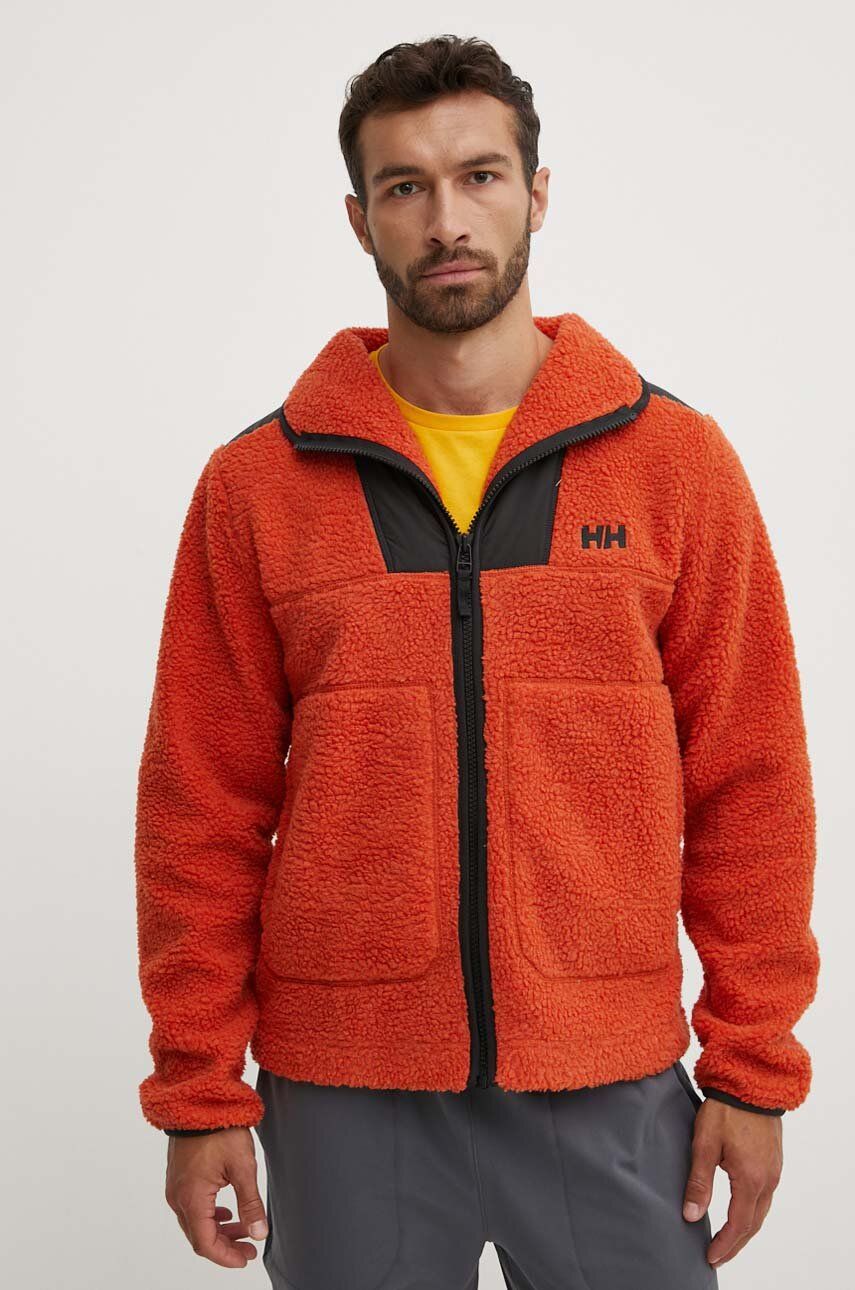 Helly Hansen bluză EXPLORER PILE JACKET bărbați, culoarea portocaliu, uni 53987
