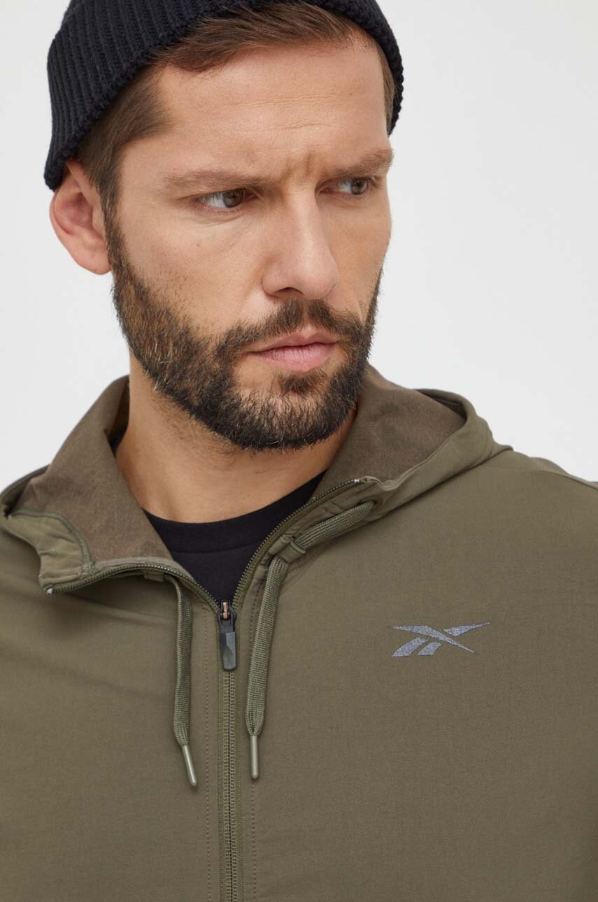 Μπουφάν Reebok χρώμα: πράσινο φωτογραφία