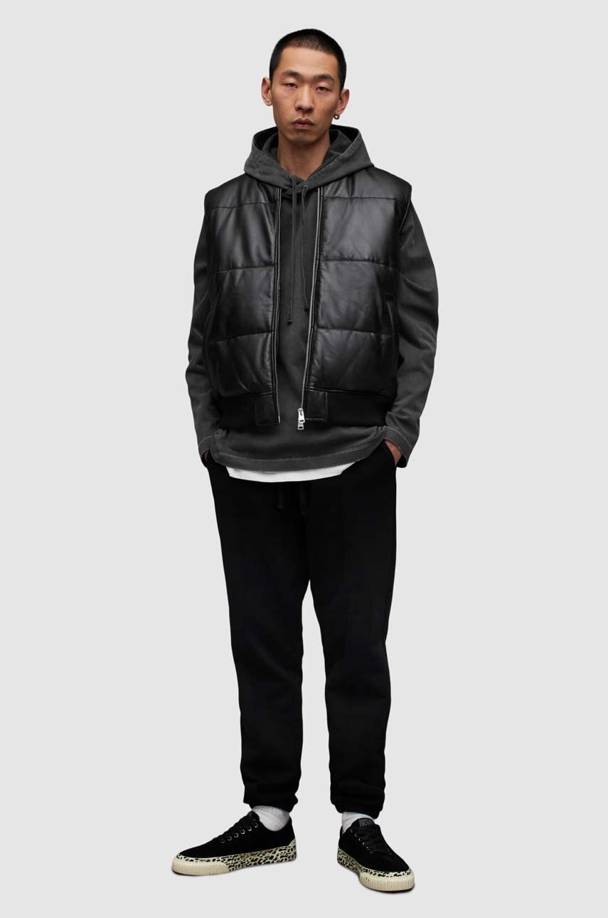 Prsluk AllSaints ML007Y NARO PUFFER JACKET Za Muškarce, Boja: Crna, Za Prijelazno Razdoblje