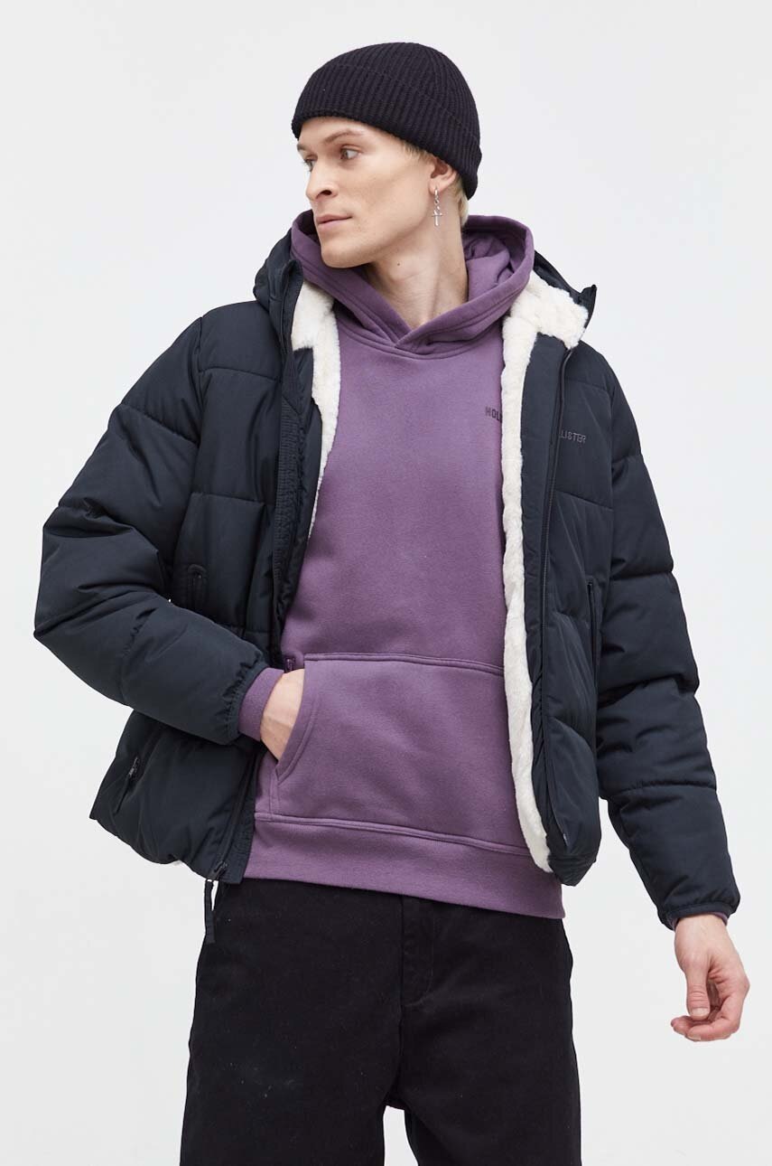 

Яке Hollister Co. в черно зимен модел, Черен