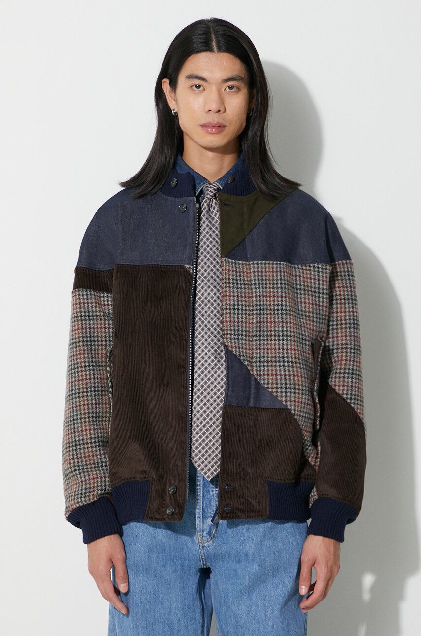 Baracuta geacă din amestec de lână Cotton PU Derby de tranziție, BRCPS0986