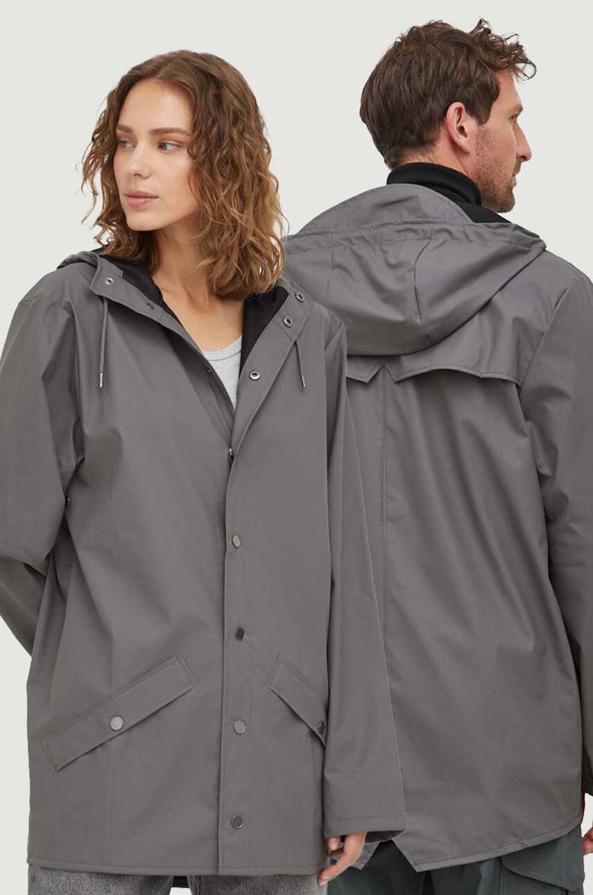 Rains geaca de ploaie 12010 Jackets culoarea gri, de tranzitie