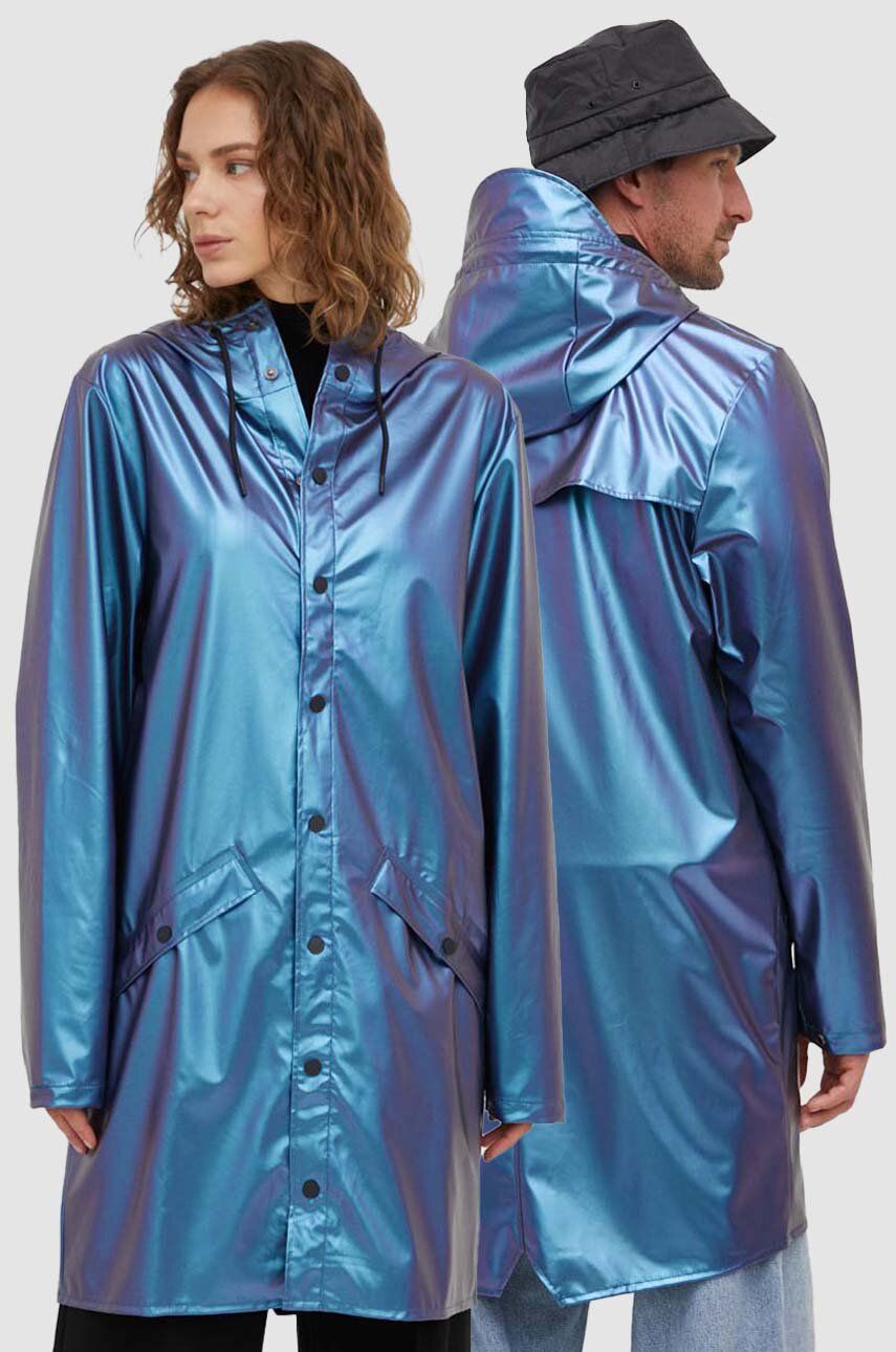 Nepromokavá bunda Rains 12020 Jackets přechodná - modrá - 100 % Polyester s polyuretanovým povlakem
