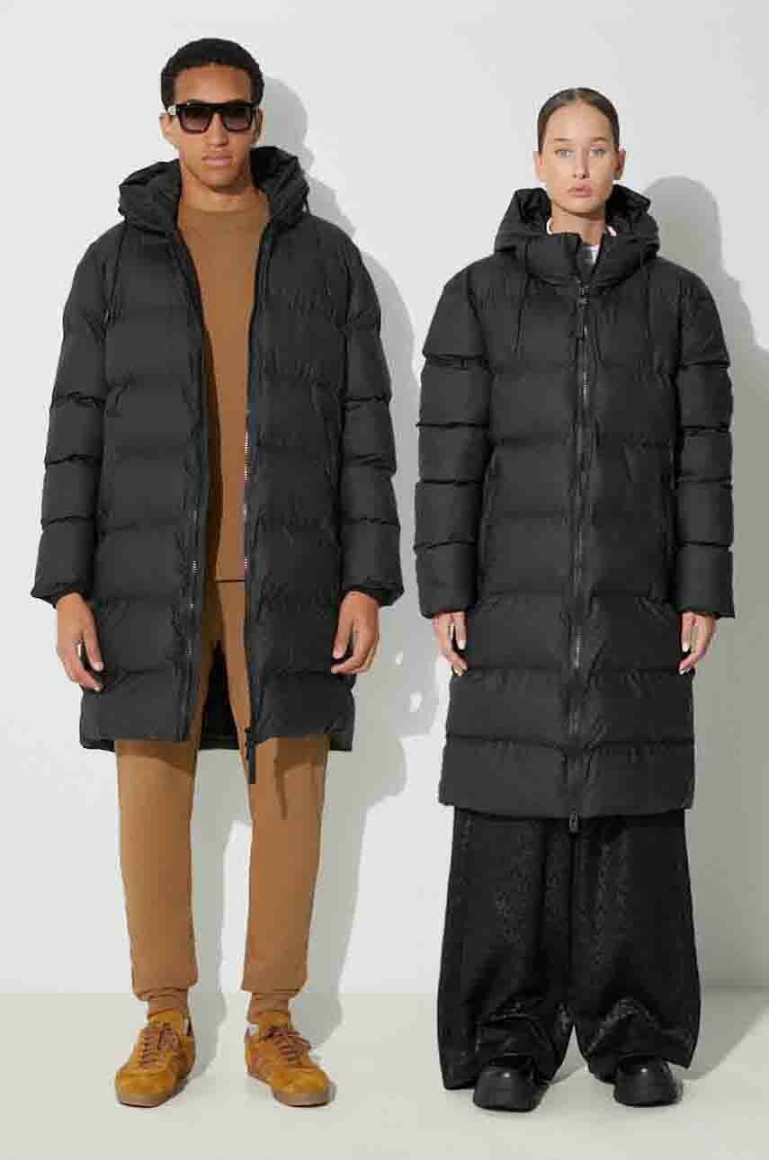 Bunda Rains 15130 Jackets černá barva, zimní - černá - Hlavní materiál: 100 % Polyester Podšívk