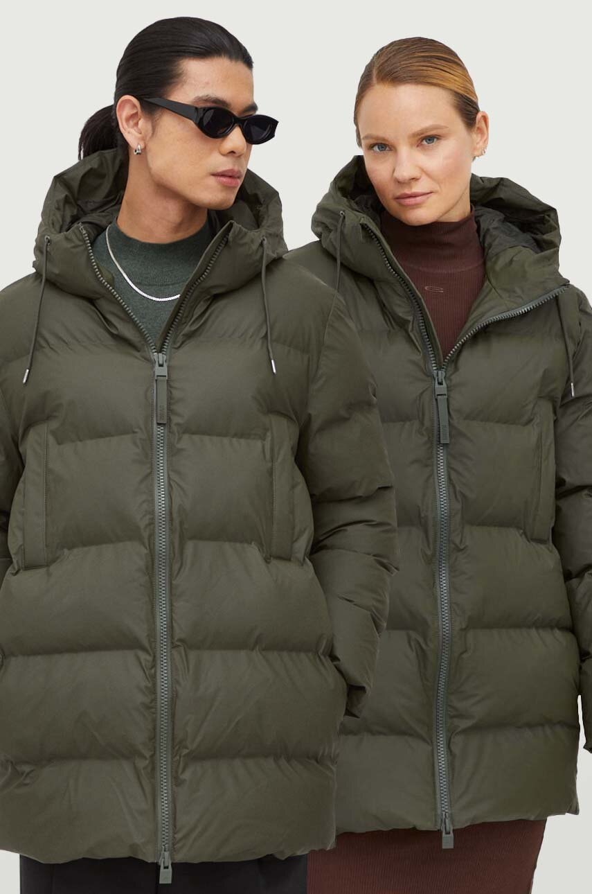 Rains Geaca 15190 Jackets Culoarea Verde, De Iarna