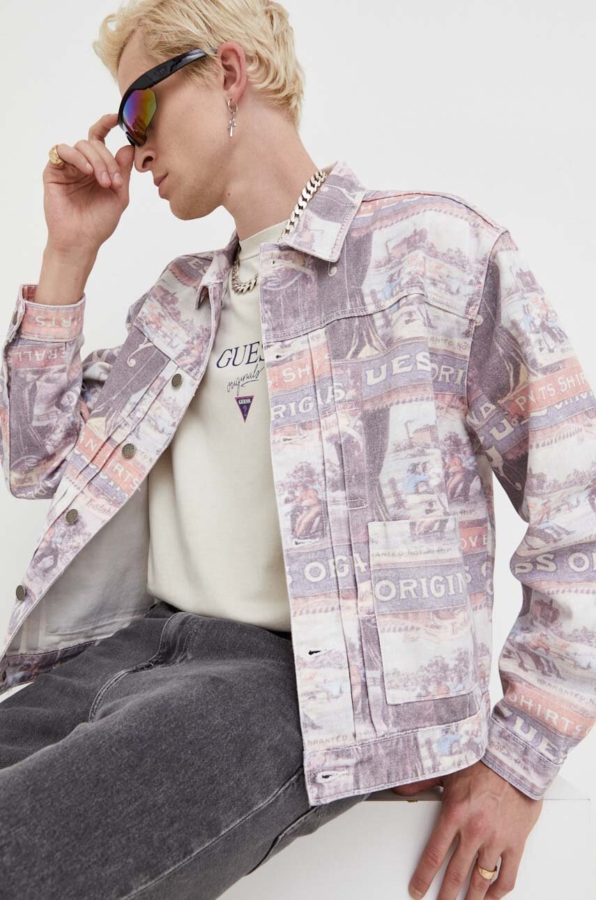 Джинсова куртка Guess Originals перехідна oversize 