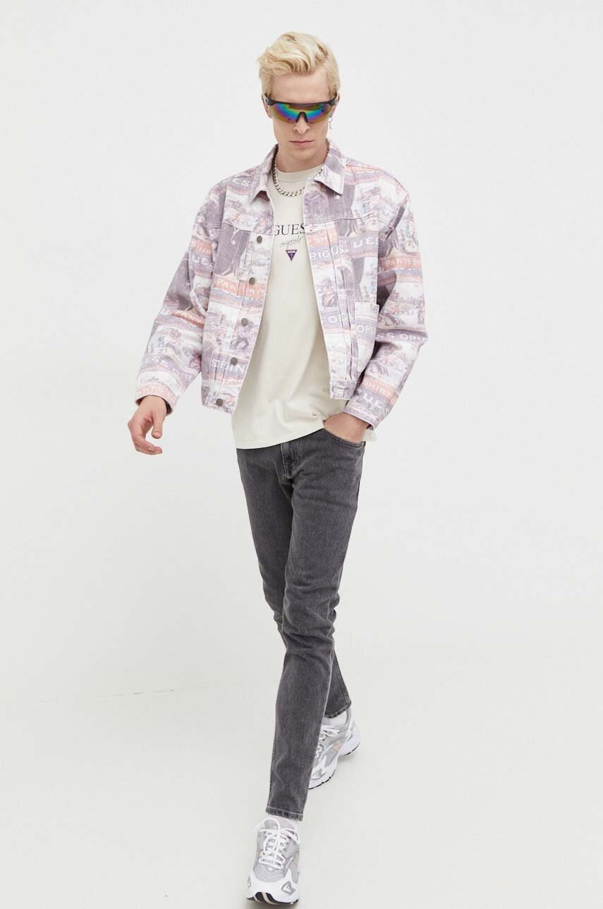 Джинсова куртка Guess Originals перехідна oversize 
