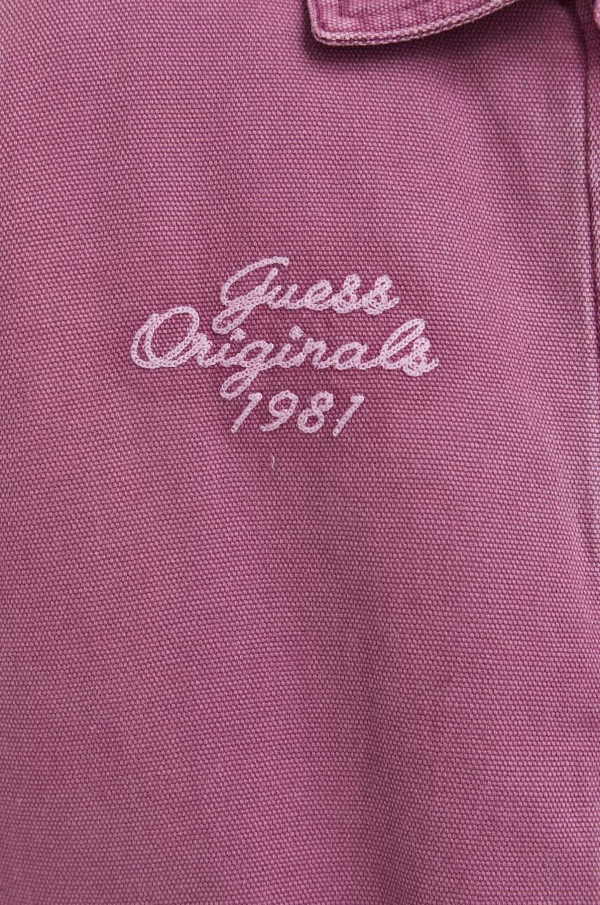 Джинсова куртка Guess Originals колір фіолетовий перехідна 