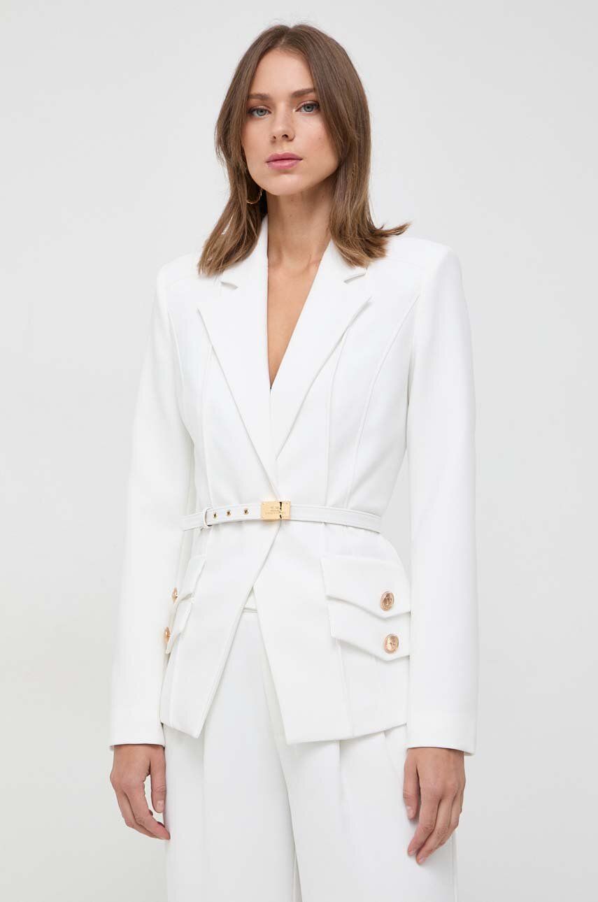 Sako Elisabetta Franchi bílá barva - bílá - Hlavní materiál: 95 % Polyester